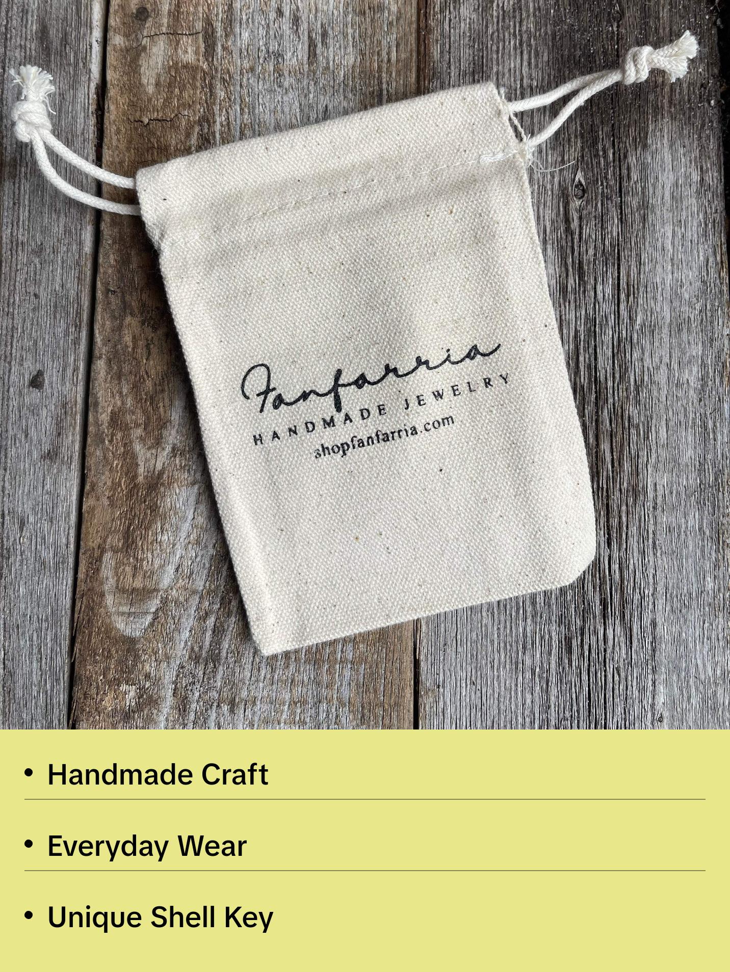 Shell Key Hemp Black Braided Macrame Bracelet