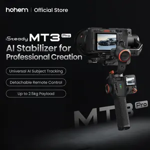 Hohem iSteady MT3 Pro 3-Axis Gimbal Stabilizer for Camera, AI Tracker with CCT/RGB Light, for Mirrorless/Pocket/Action Camera/Smartphone, Detachable Touchscreen Control, for Canon/Nikon/Sony/Fujifilm