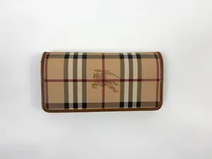 Pre-owned BURBERRY leather Mini Bags Wallet with Classic Check Pattern and Horse Logo