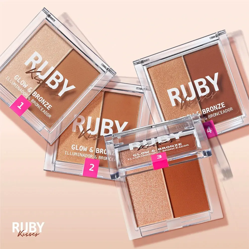 Ruby Kisses RDH Duo Highlighter-Bronzer Cosmetic - Compact Bronzer Powder, Matt Gel Makeup (Beauty & Personal Care)