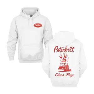Peterbilt Hoodie, Class Pays Pin-Up Semi-Truck Graphic, Premium Cotton Blend Fabric, Comfortable Unisex Fit, Perfect Gift for Truck Drivers & Big Rig Fans