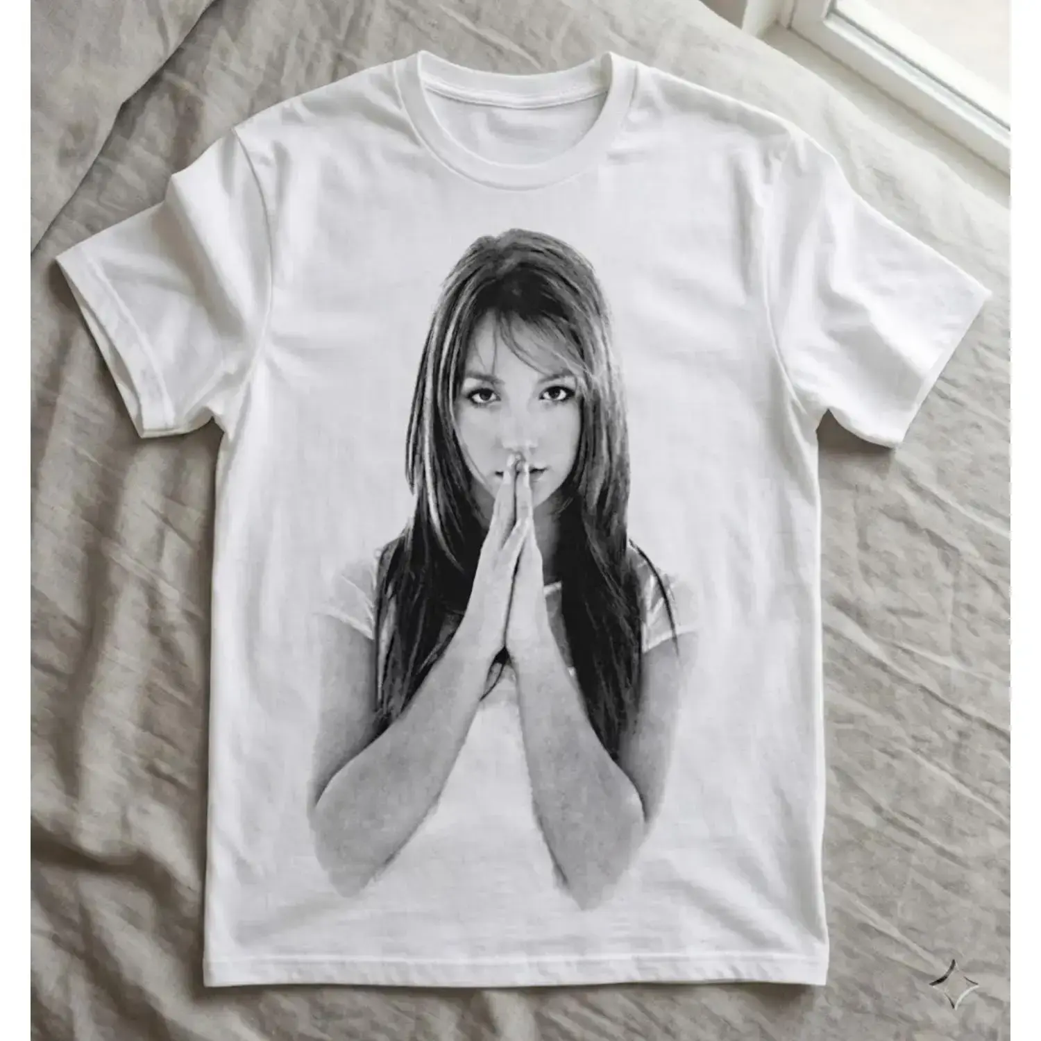 Vintage Pop Icon Graphic Tee Aesthetic Y2K Shirt | Retro Celebrity Style T-Shirt | Minimal Black White Portrait Tee | 90s 2000s Fashion Outfit | Streetwear Trend | Gift for Pop Culture Lovers