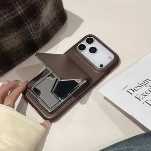 Elegant Flip Cover Makeup Mirror Case, Durable Phone Shell for iPhone 17 Pro/16/15 Pro Max/14/13, Fashionable Daily Use
