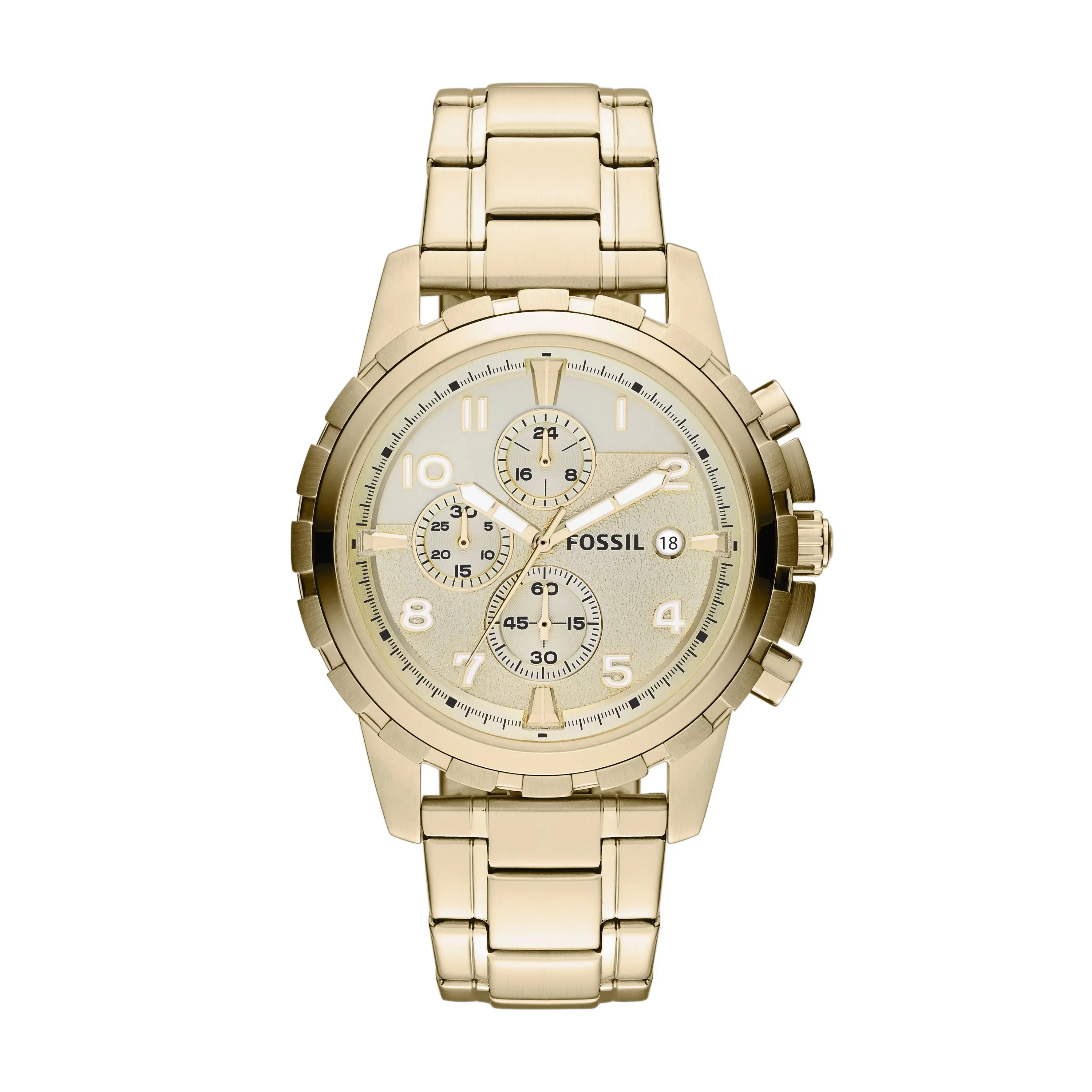 Fossil Men's Dean 45mm Chronograph, Gold-Tone Stainless Steel Watch