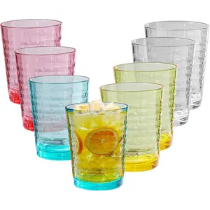 Plastic Tumblers 8 Pack (8x16oz) |  Dishwasher Safe | Stackable Shatterproof Cups | Plastic Drinkware & Drinking Tumblers for Restaurant, , Party