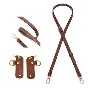 Crossbody Strap Replacement for Longchamp Pouch with Handle Mini Bag Adjustable Conversion Kit for Long Champ(Width:11mm,Color:Brown&Gold)