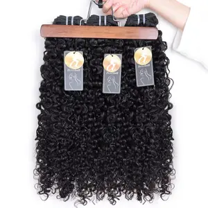 15A PerisModa Burmese Curly Hair Bundles Human Hair 100% Virgin Human Hair Natural Bundle 12-32 Inch Brazilian Remy Double Weft Natural Black Raw Human Hair Extensions
