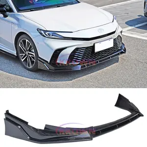 FOR 2025+ TOYOTA CAMRY V STYLE GLOSSY BLACK 3 PCS FRONT BUMPER LIP SPLITTER KIT