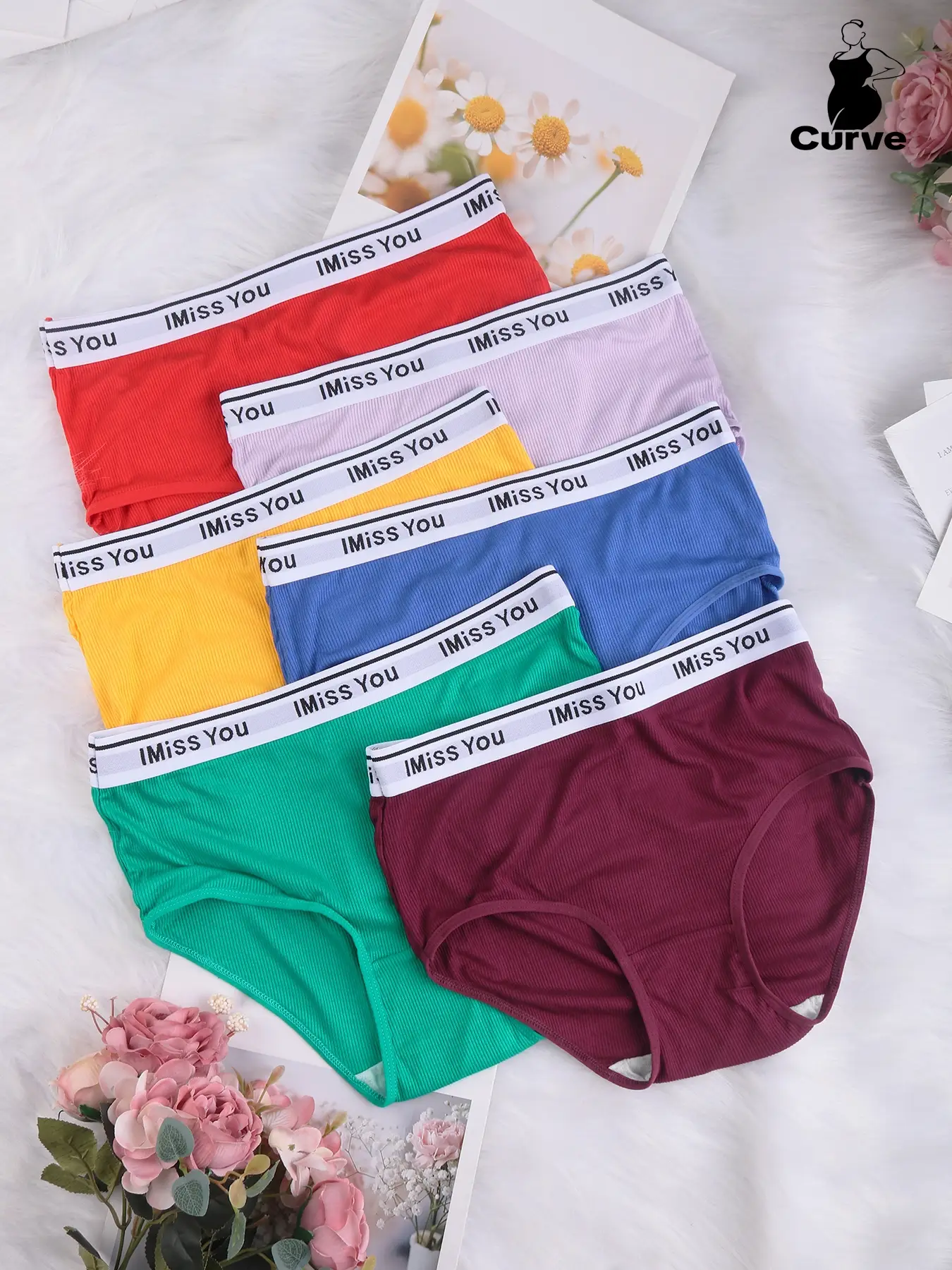 【Plus Size】 Letter Tape Knicker, Comfy Breathable Seamless Panties, Women's Summer Underwear for Daily Wear