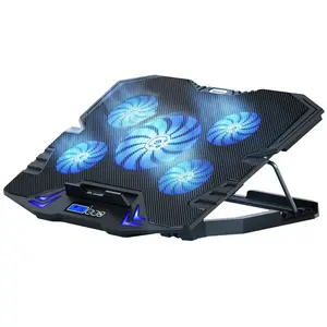 Laptop Cooling Pad, Gaming Laptop Cooler with Powerful Turbofan, Fast Cooling Laptop 12-18in, Adjustable Speed, Touch Control, LCD Screen