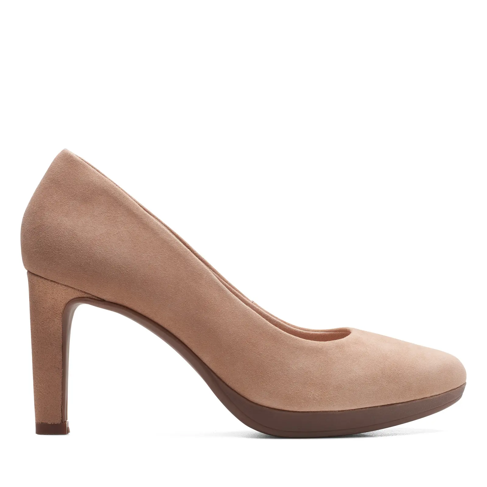 Clarks Ambyr Joy 26167637 Womens Brown Suede Slip On Pumps Heels Shoes