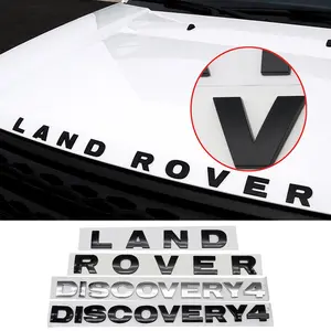 Car Front Grille Letter Badge Sticker, Compatible with Range Rover Discovery 4 Freelander 2 Defender, Chrome Finish Accessories, Car Decals