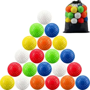 Dimpled Baseballs 9 Inch Multicolor Dimpled Pitching Machine Baseballs Pitching Machine Baseball Softball Machines Balls for Hand Eye Coordination, Hitting and Fielding Practice