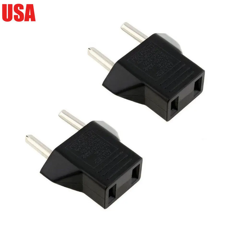 Plug Adapter US, USA, CANADA to EU Europe (110V to 220V) Travel Adapters - 2 pcs
