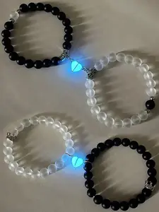 4Counts Light Magnet Heart Lover Bracelet BFF Bracelets