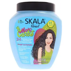 SKALA Expert Mais Cachos 2 in 1 Treatment Cream & Leave In Conditioner for Curly Hair, Vegan Hair Mask, Shea Butter & Castor Oil, Deep Hydration Mask, Softening & Smoothing, Anti Frizz Formula, 1000g
