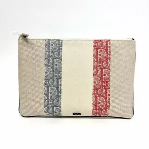 Pre-owned Dior Oblique Stripe Clutch 21cm 2020 w/ Box & Dust Bag N22426963