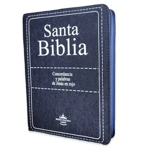 Biblia Letra Gigante Jean con cierre RV1960 tela jean con indice