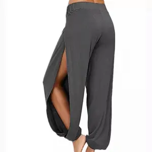 2025 New Women's High Slit Hippie Harem Pants Yoga Pants  peng