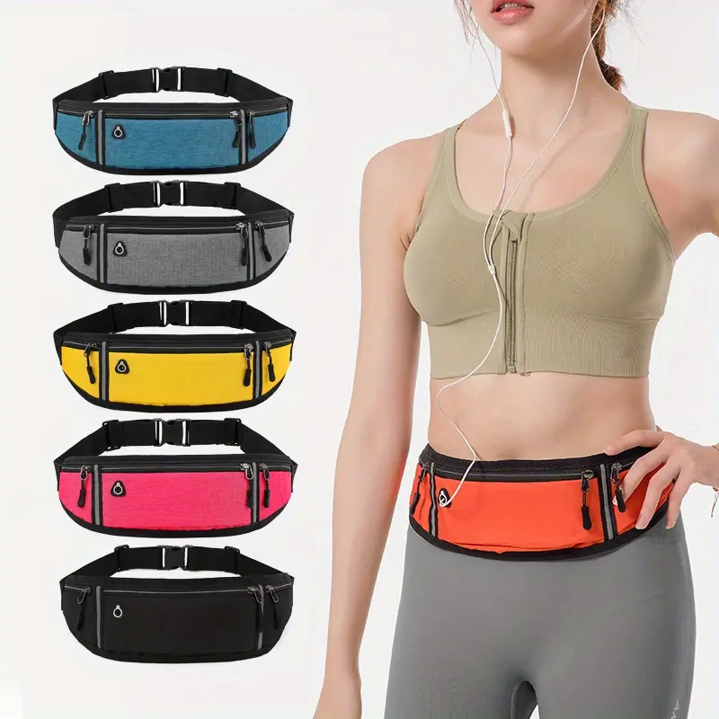 [Adjustable Waist Bag] Unisex Adjustable Sport Belt Pouch - Professional Running Waist Bag | Secure Zipper Closure, Hidden Phone Case, Gym, Hiking, Outdoor Activities | Sleek Waist Bag, Sports Accessory for Men & Women