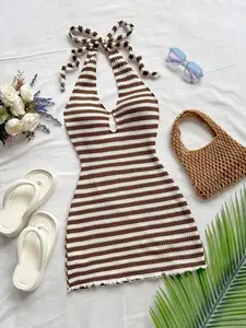Women's Casual Vacation Dress, Beach Wedding Guest, Graduation, St Patrick's Day, Spring Break, Easter, Music Festival, Boho Chic, Bohemian, Sleeveless, Backless Mini Dress