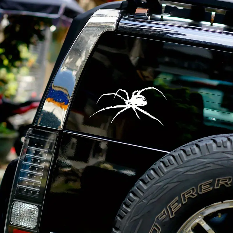 1PC Dark Hardcore-Style Black Spider Silhouette Logo Sticker For Motorcycle Components, Car Decals, Decal For Cars, Backpacks, Decor Items, Automotive Decals (long limbs + 3D texture)