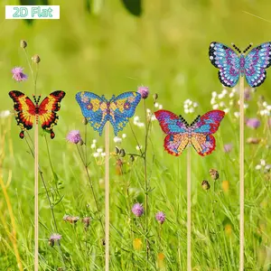 2D FLAT6Pcs Bee Stakes Diamond Painting Kits Animal Diamond Art Garden Decor Kits DIY Crafts Diamond Art Craft Kits for Flower Plant PDIY Diamond Painting Kit for Adults & Beginners, No Skills Needed. Sparkling Art to Brighten Rooms & Perfect Festive Gift