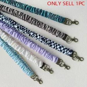 Stretchy Scrunchie Lanyard for ID Badges - Cute NeckLanyard for Keys I Retractable Keychain Holder for Women, Durable Hardware, Id Badge Friendly, Adorable Lanyard, Cute Lanyards for ID Badges
