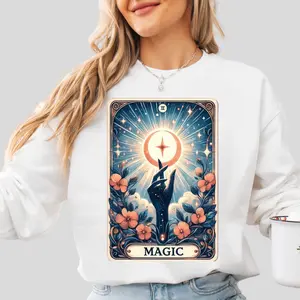 Magic Tarot Card Sweatshirt, Unisex Tarot Card Apparel, Cozy Tarot Lover Gift, Taco Tuesday Inspired Tarot Shirt, Unique Tarot Graphic Sweater