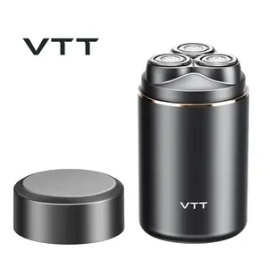 VTT Electric Razor for Men, Wet & Dry Cordless Shaver, IPX6 Waterproof, 3-Head Floating Blades for Gentle Shaving on Sensitive Skin, USB Rechargeable Compact Travel Shaver, Gift for Men