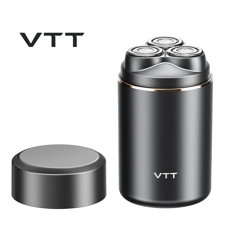 VTT Electric Razor for Men, Wet & Dry Cordless Shaver, IPX6 Waterproof, 3-Head Floating Blades for Gentle Shaving on Sensitive Skin, USB Rechargeable Compact Travel Shaver, Gift for Men