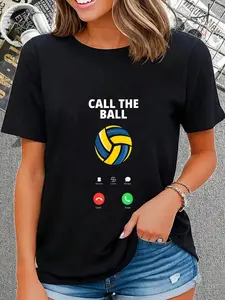 100% Cotton Call The Ball Funny Volleyball T-Shirt