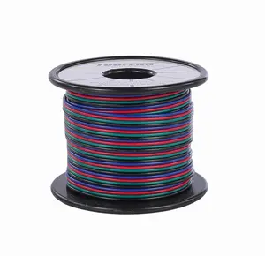 TUOFENG 4 Colors Lights Line 40 ft Spools RGB Extension Cable Line 4 pin 20 AWG Electrical Wire for Single LED Strip Light