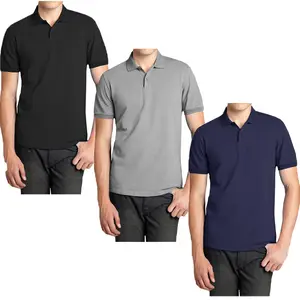Men's 3 Pack Short Sleeve Classic Pique Polo Shirt