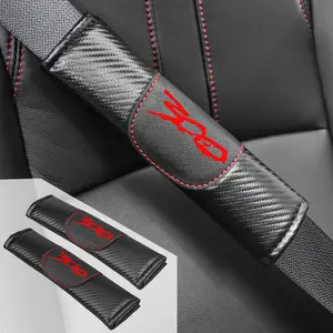 2 Pcs Carbon Fiber Leather Car Seat Belt Shoulder Pad Protective Sleeves for Chrysler 300/C/ 300S
