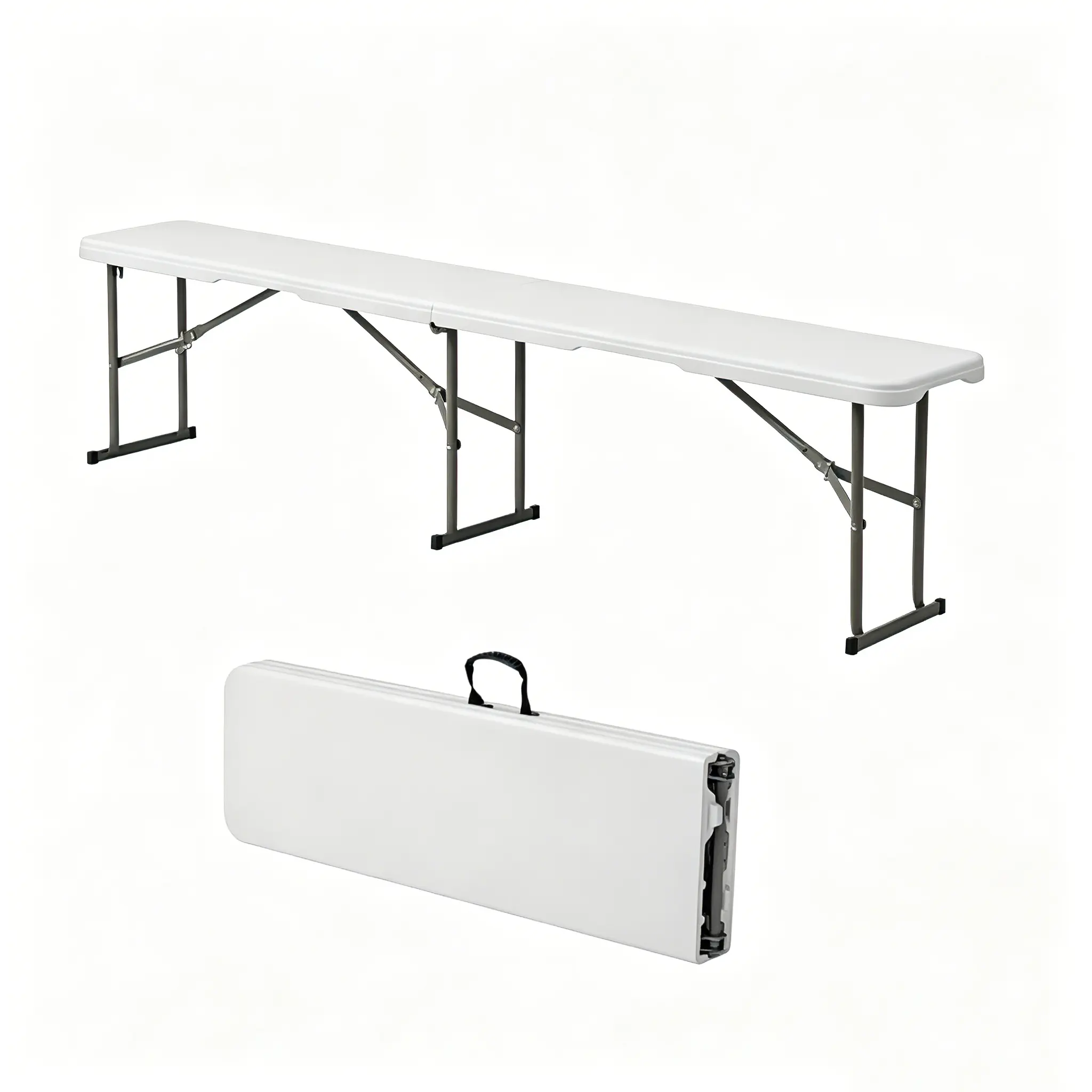 6ft Plastic Folding Bench - Lightweight 17.64Lbs / 8Kg Outdoor Seating Solutions with Legs for Picnic, Wedding, Camping Use