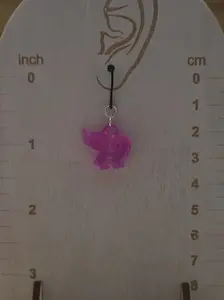 Pink Elephants Dangly Plastic Hook Earrings