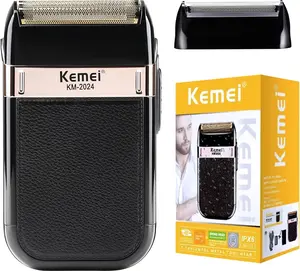 KEMEI Foil Shaver for Men,Waterproof Razor,Cordless Electric Rechargeable Shavers,Trimmer Razors Blade Washable Grooming, Black