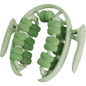 Professional Leg Contour Massager - 26-Roller Heavy-Duty Yoga Wheel with Adjustable Compression, Deep Tissue Muscle, Calf & - Ergonomic Foot Massager Green Body Care