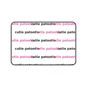 cutie patootie repeat pattern Desk Mat | pink and black text mouse pad