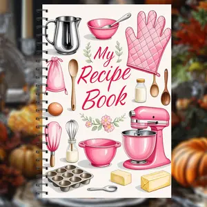 Fun Blank Recipe, Personal Recipe Logbook for Recording Homemade Dishes, Pastel Food Journal Kitchen Planner for Home Cooks, Soft Cover Notebook