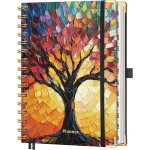 AHGXG Academic Planner 2026-2027, July 2026 - June 2027, Weekly and Monthly, 5.7" x 8.3", Hardcover, Spiral-Bound, Calendar, Agenda for Women, Student, School, 12-Month Tabs (Colourful Tree)