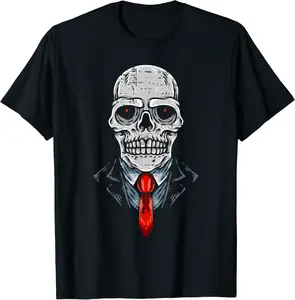 Skeleton On Suit Lazy Halloween Costume Cool Skulll Bones T-Shirt - Alaishasmith Shop 73B0BFMF6WH1