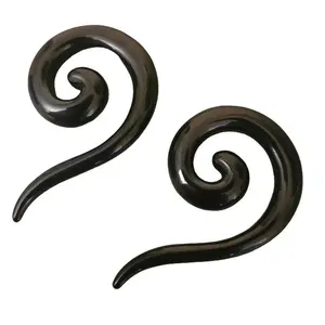 Pair Black Steel 0g 2g 4g 6g 8g 10g 12g Ear Plugs Tunnels Tapers Pinchers Horseshoes Gauges Hangers Super Spirals men women metal earrings