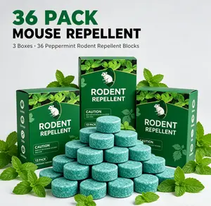 Mint-Flavored Rat Repellent Blocks (36 Count) - Natural Pet & Child-Safe Pest Control, Kitchen Rodent Deterrent, Long-Lasting Mouse Trap Replacement
