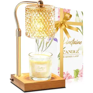 Candle Warmer Lamp with Timer Dimmer Adjustable Height, Mother's Day Gifts for Mom, Birthday Gifts for Women, House Warming New Home Decor, Electric Wax Warmer for Jar Candles, Gold