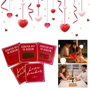5Pcs Anniversary Gift Coupons Romantic Interactive Scratch Cardboard Motivational DIY Gift for Valentine Day