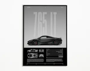 Mclaren 765LT Poster  Physical Print  Hyper Car Poster  Super Car Print  Art Print  Poster  Home Decor  Wall Decor  - Wall Art Home Decor Poster Print - NO FRAME