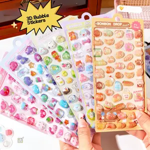 1pcs 3D Creative Stereo Relief Sticker, Fun Crystal Bubble Decal, Cute 3D Cartoon Decoration, Kids Gift, Toy