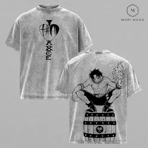 Portgas D. Ace One Piece Shirt | Fire Fist Anime Graphic Tee, Pirate Flame Power Design, Vintage Washed Unisex Streetwear For One Piece Fans & Anime Street Style